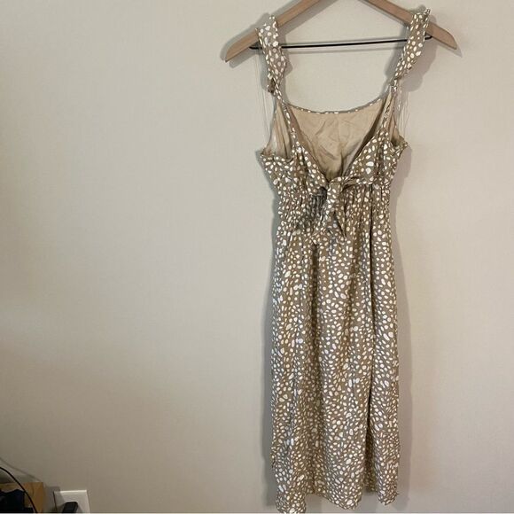 Pink Lily SOMEONE YOU LOVED TAUPE PRINTED MIDI DRESS - Picture 3 of 8